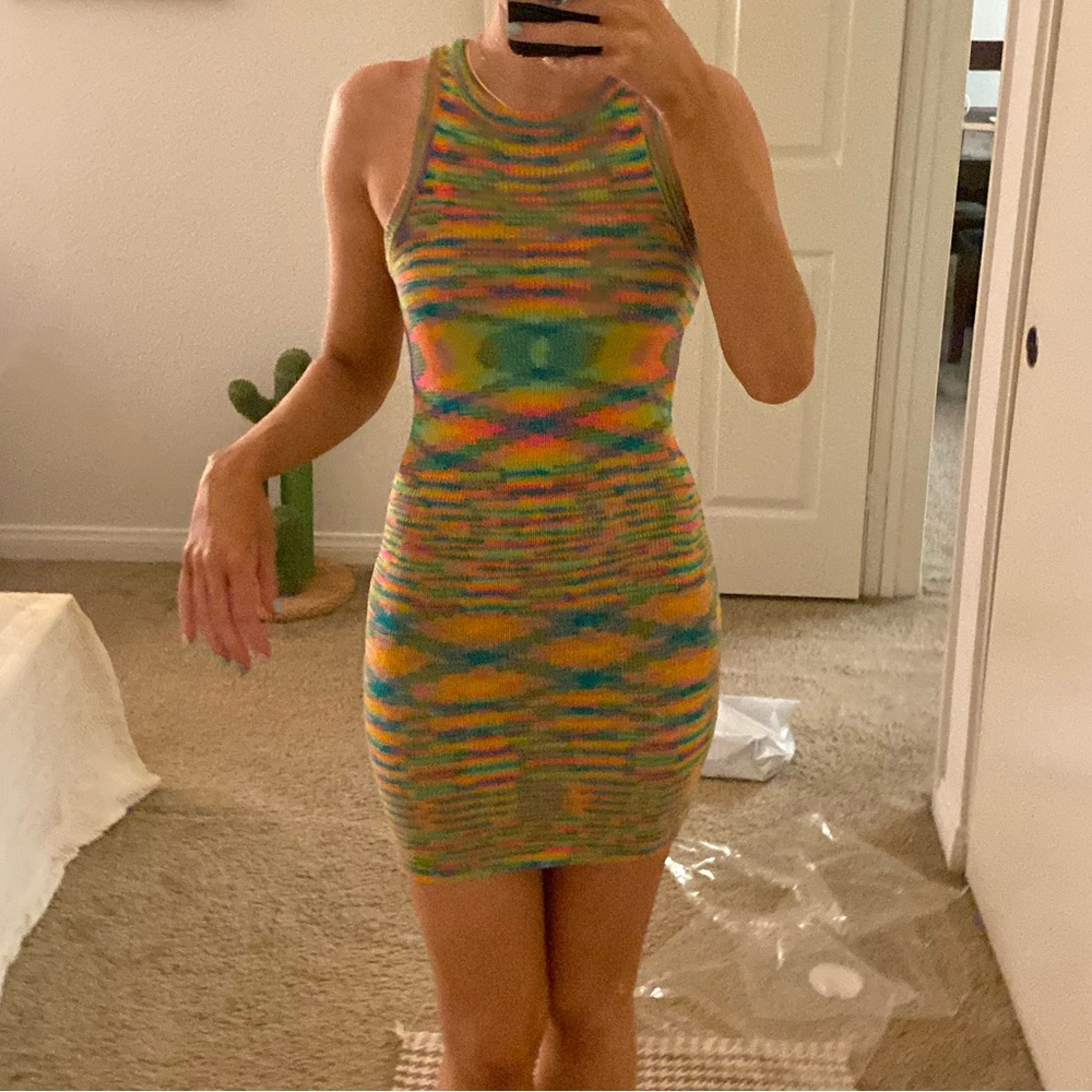Knit Multicolor Minidress